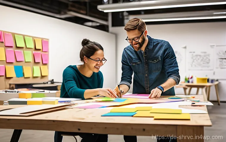 서비스 디자인 사고의 교육 커리큘럼 개발 - **Prompt 1: Empathy and Understanding User Journeys**
    "A diverse team of four professional servi...