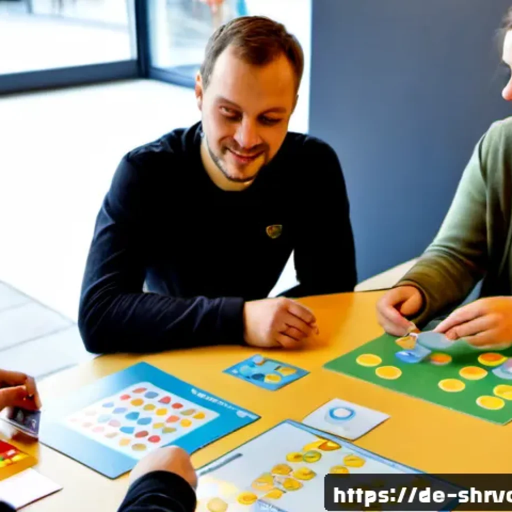 서비스 디자인 사고의 서비스 발굴 방법 - Photorealistic service design discovery workshop in a bright Berlin community innovation hub, divers...